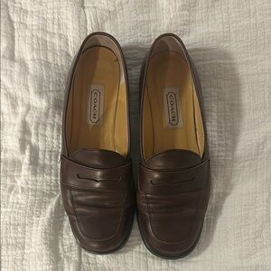 Coach Brown Leather Penny Loafers Slip-On